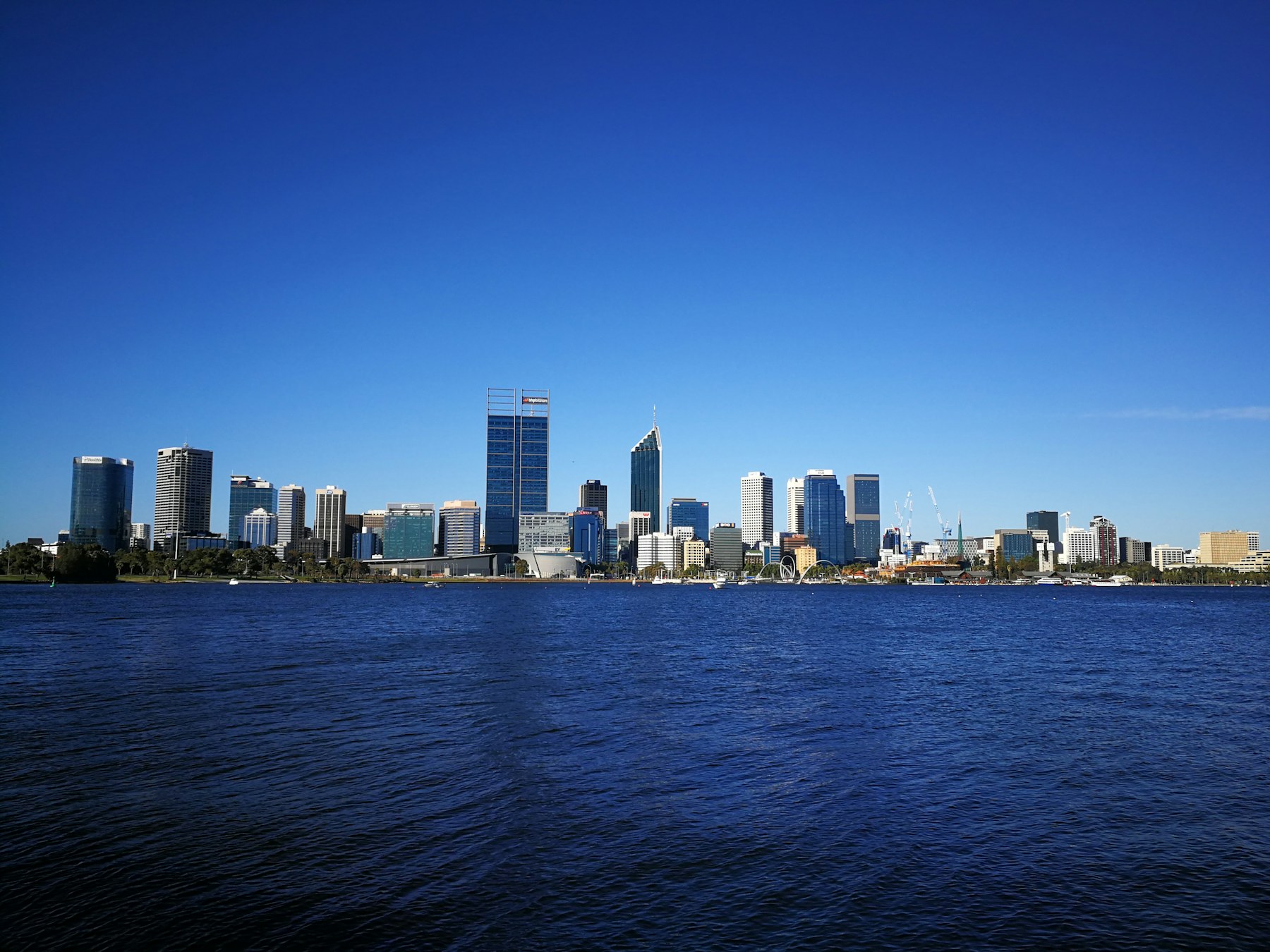 Perth skyline across the Swan River